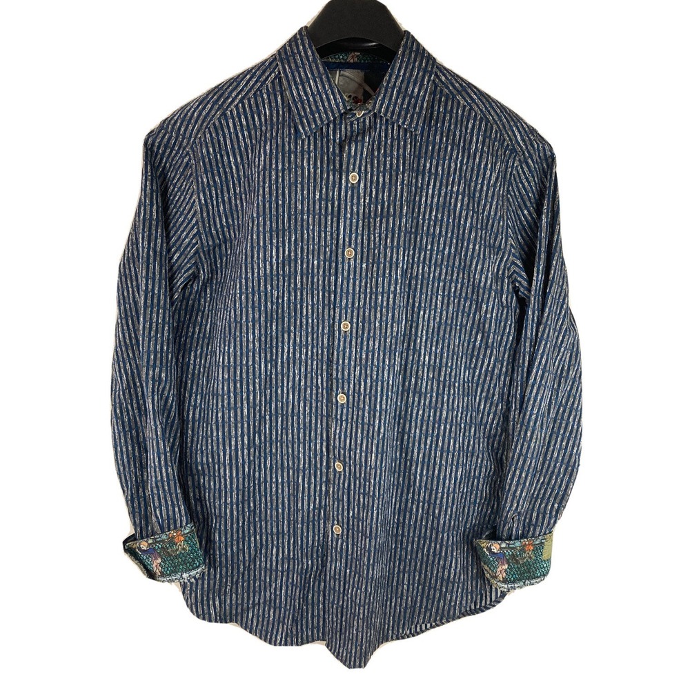 EUC Robert Graham ELLIS Renaissance Scene Cuff Reaper Skeleton Shirt MEDIUM